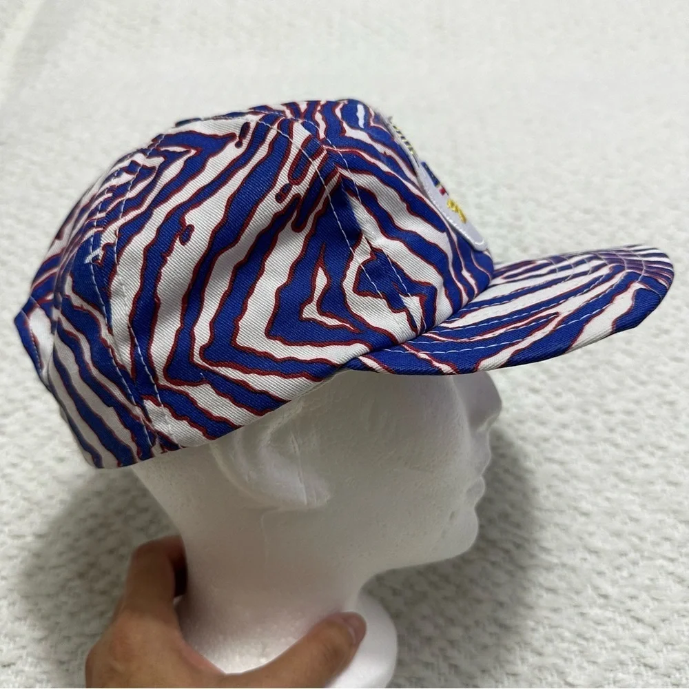 Busch Beer Tiger Pattern Blue Red Snap Back Cap Hat - Picture 3 of 9